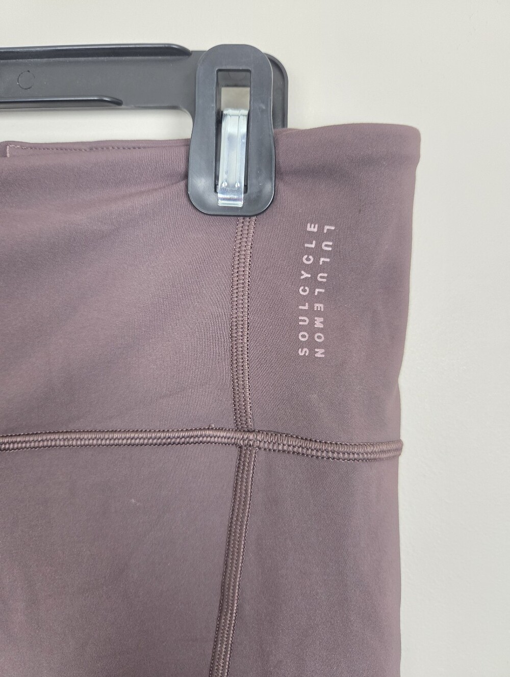 Lululemon X Soulcycle Set Sports Bra 24" Leggings Purple Taupe Womens 12 Everlux - Picture 7 of 11